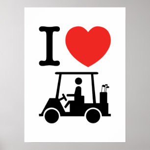 Poster Panier de golf I Heart (Love)
