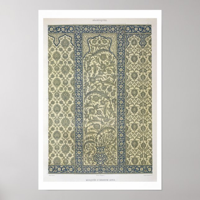 Poster Panneau à carreaux de la mosquée d'Ibrahym Agha, d (Devant)