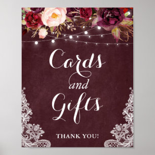 Poster Panneau Cartes et cadeaux   Dentelle florale Bourg