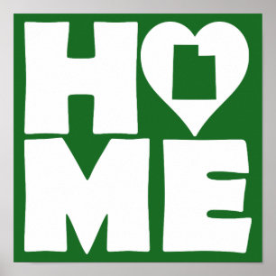 Poster Panneau d'affiche de l'Utah Home Heart State