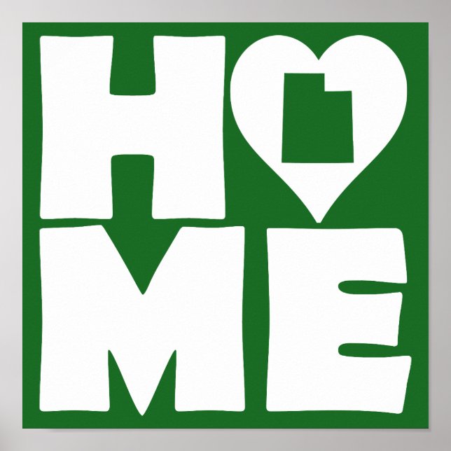 Poster Panneau d'affiche de l'Utah Home Heart State (Devant)