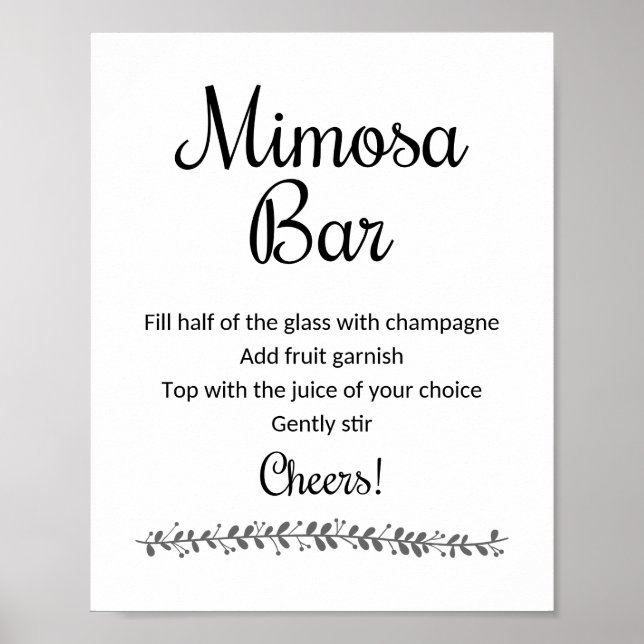 Poster Panneau de bar Mimosa - Rochester (Devant)