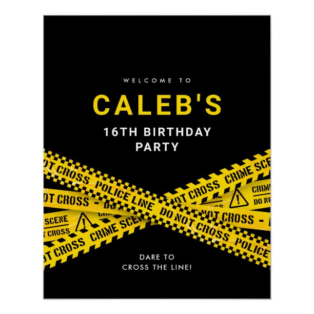 Poster Panneau de bienvenue à une soirée enquête criminel (Devant)