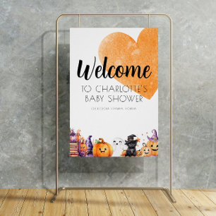 Poster Panneau de bienvenue du Baby shower d'Halloween