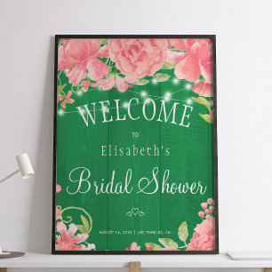 Poster Panneau de bienvenue Floral chic rustique