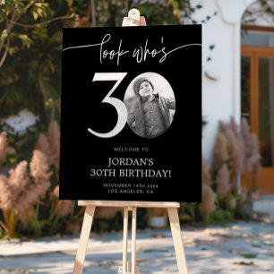 Poster Panneau de bienvenue pour 30e anniversaire noir