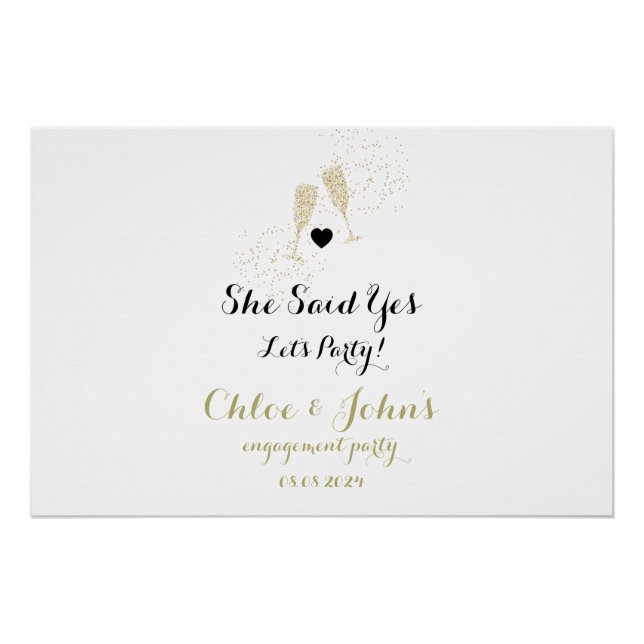 Poster panneau de bienvenue pour fête de fiançailles, pan (Devant)