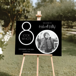 Poster Panneau de bienvenue pour les 80 ans photo moderne