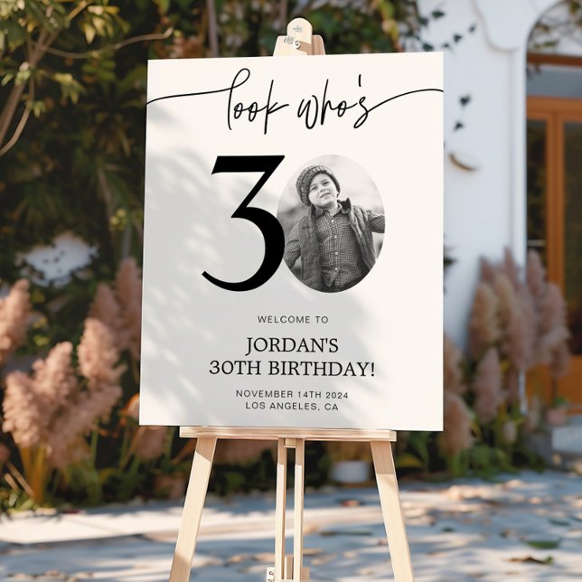 Poster Panneau de bienvenue pour un 30e anniversaire avec (Créateur téléchargé)