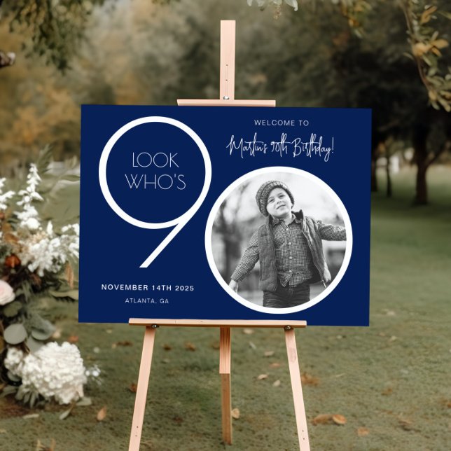 Poster Panneau de bienvenue pour un 90e anniversaire phot (Créateur téléchargé)