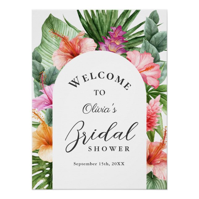 Poster Panneau de bienvenue pour une fête prénuptiale fle (Devant)