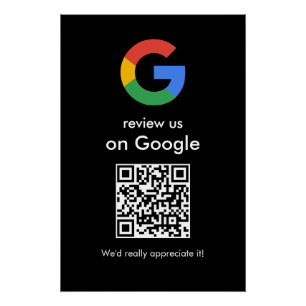 Poster Panneau de code QR Google pour examen moderne pour