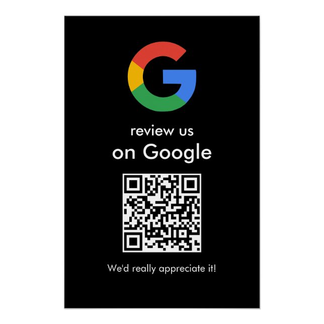 Poster Panneau de code QR Google pour examen moderne pour (Devant)