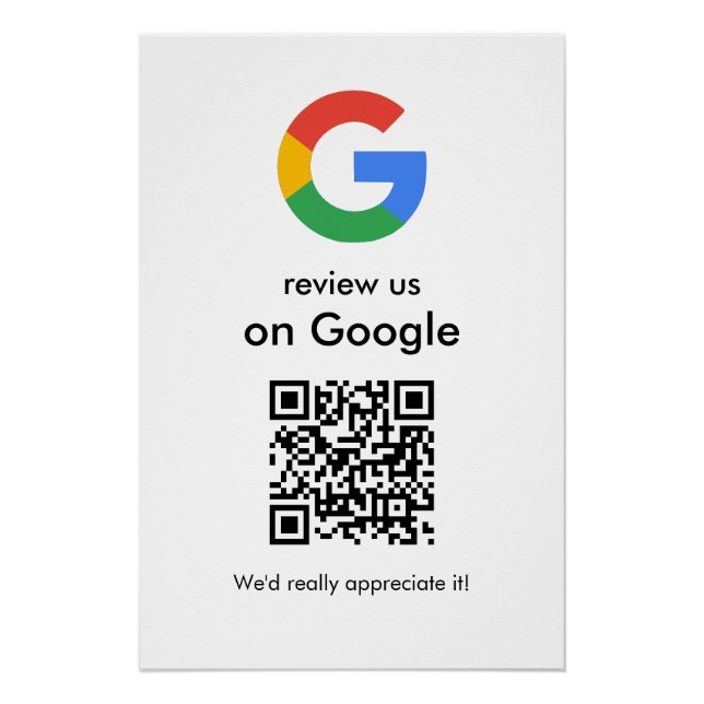 Poster Panneau de code QR Google pour une révision modern (Devant)