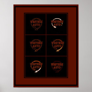 Poster Panneau de construction automobile de l'Ouest, Kan