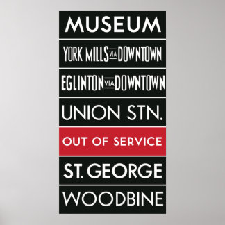 Poster Panneau de destination du métro TTC v1