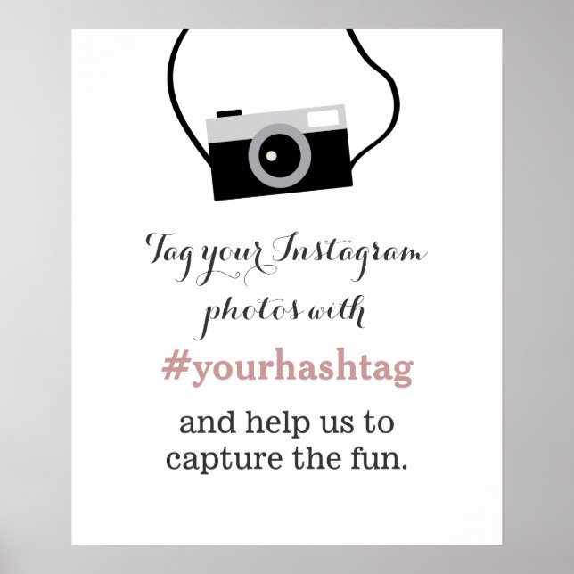 Poster Panneau de hashtag de photos Instagram d'appareil  (Devant)