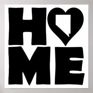 Poster Panneau de l'affiche de l'état du coeur du Nevada