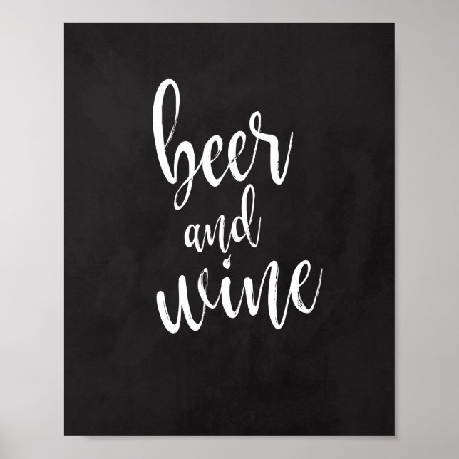 Poster Panneau de mariage Beer and Wine 8x10 (Devant)