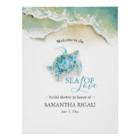 Panneau de Mariage de Plage Imprimable Tortue de M