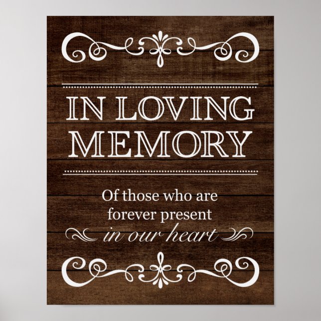 Poster Panneau de mariage – En souvenir affectueux Pannea (Devant)