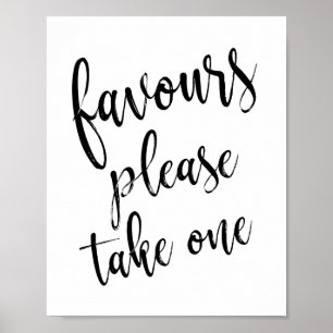 Poster Panneau de mariage simple 8x10 'Favoris, prenez-en