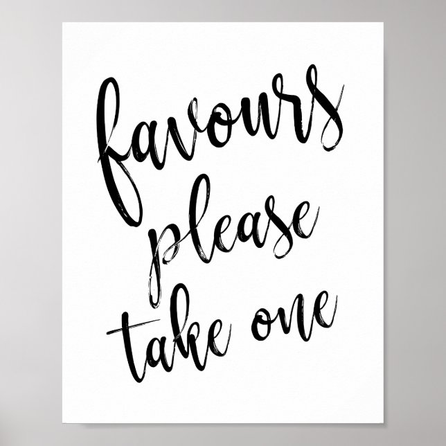 Poster Panneau de mariage simple 8x10 'Favoris, prenez-en (Devant)