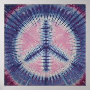 Poster Panneau de Paix Violet Urple Tie Dye