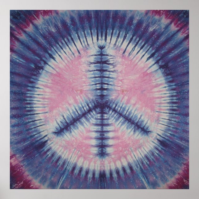 Poster Panneau de Paix Violet Urple Tie Dye (Devant)