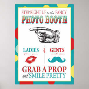 Poster Panneau de Photomaton Carnaval Cirque Anniversaire