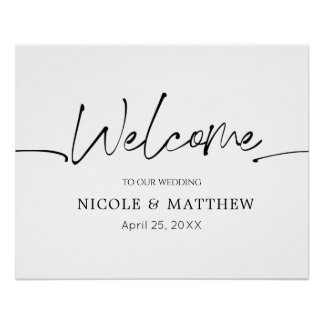 Poster Panneau de réception de mariage en calligraphie mo