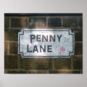 Poster Panneau de rue Penny Lane