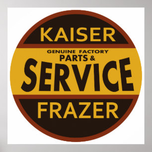Poster Panneau de service vintage Kaiser Frazer