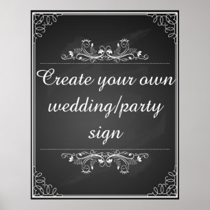 Poster Panneau de signalisation mariage avec vos propres