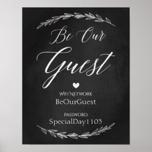Poster Panneau de signalisation mariage - Mot de passe Wi