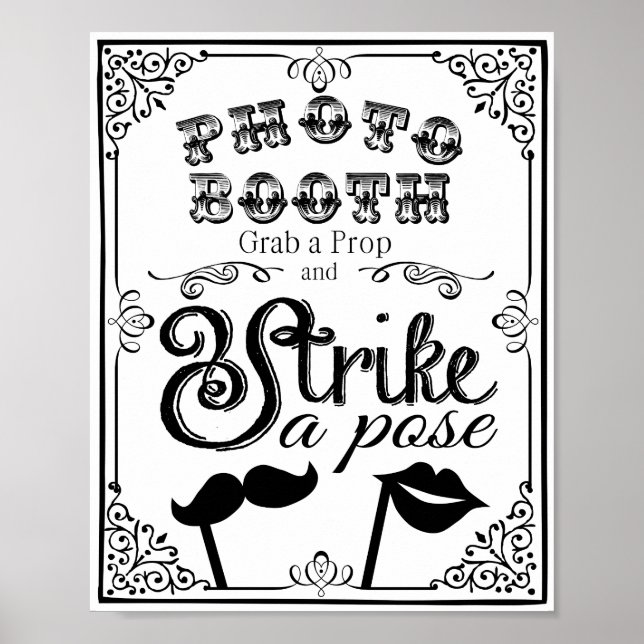 Poster Panneau de stand photo mariage ou fête (Devant)