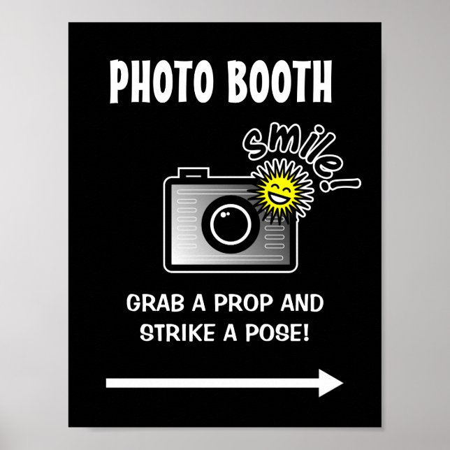 Poster Panneau de stand photo pour mariage ou anniversair (Devant)
