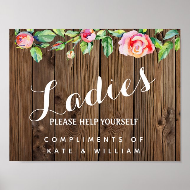 Poster panneau de toilettes pour dames - corbeille d'arti (Devant)