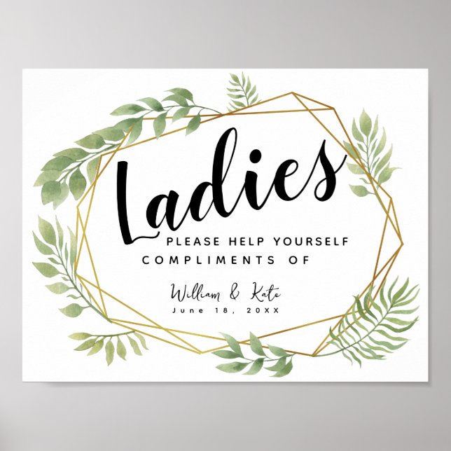 Poster panneau de toilettes pour dames - corbeille d'arti (Devant)