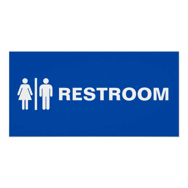 Poster Panneau de toilettes unisexes moderne pour porte d (Devant)