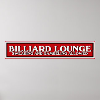 Poster panneau du salon Billiard rouge blanc et noir