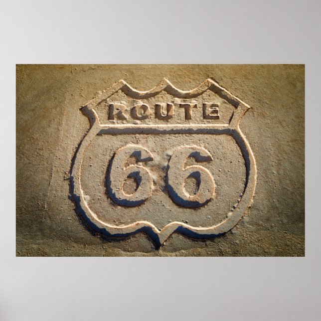 Poster Panneau historique de la route 66, Arizona (Devant)
