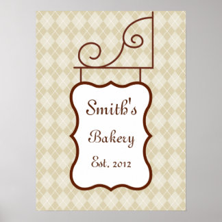 Poster Panneau Jacquard beige personnalisé