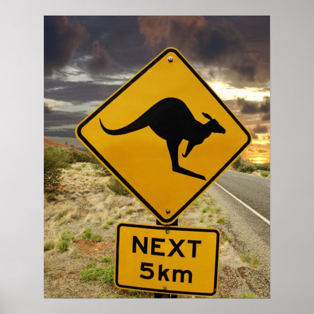 Poster Panneau Kangaroo, Australie (Devant)