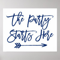 Panneau main levée chic | La fête commence ici