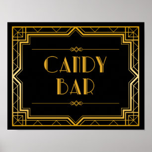 Poster Panneau Mariage de la barre de bonbons   Gatsby Ar