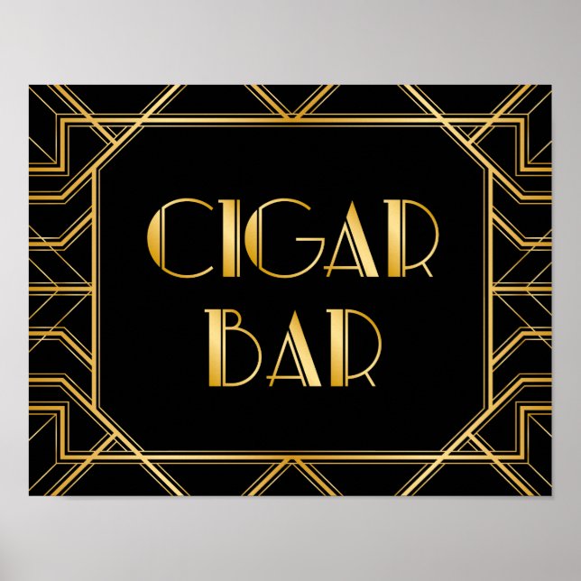 Poster Panneau Mariage de la barre de cigares | Gatsby Ar (Devant)