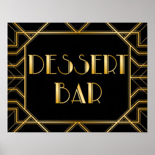 Poster Panneau Mariage de la barre de dessert   Gatsby Ar