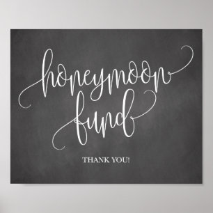 Poster Panneau Mariage du Chalkboard Honeymoon Fund