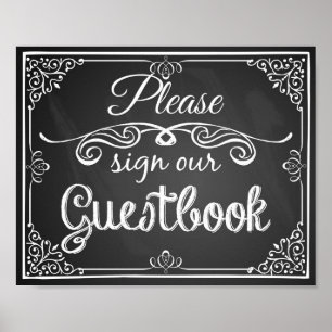 Poster Panneau mariage "Guest book"